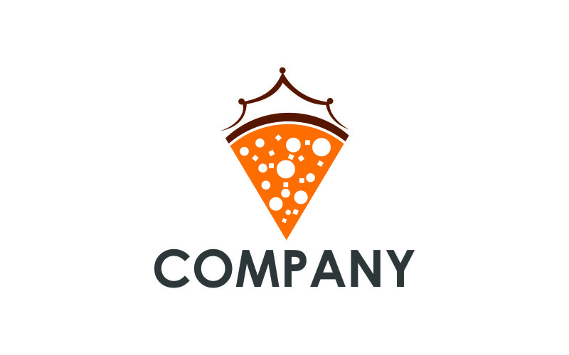 Modelo de logotipo de coroa de pizza