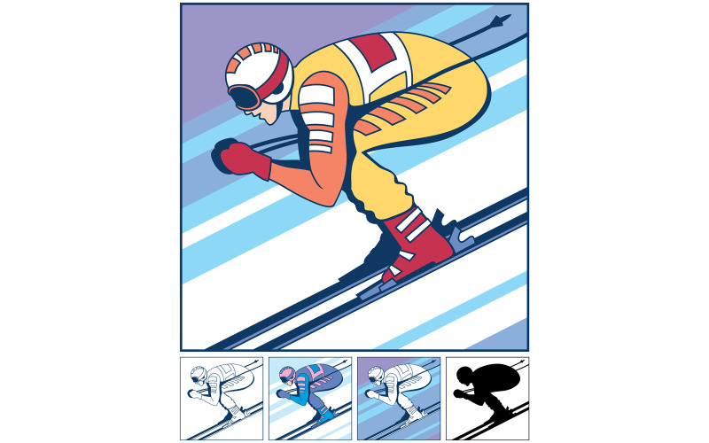 Narciarstwo alpejskie - ilustracja