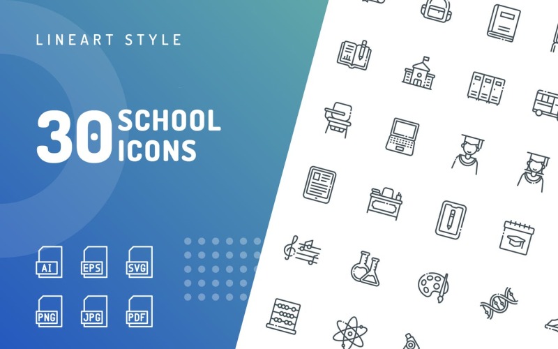 Okul satırı Icon Set