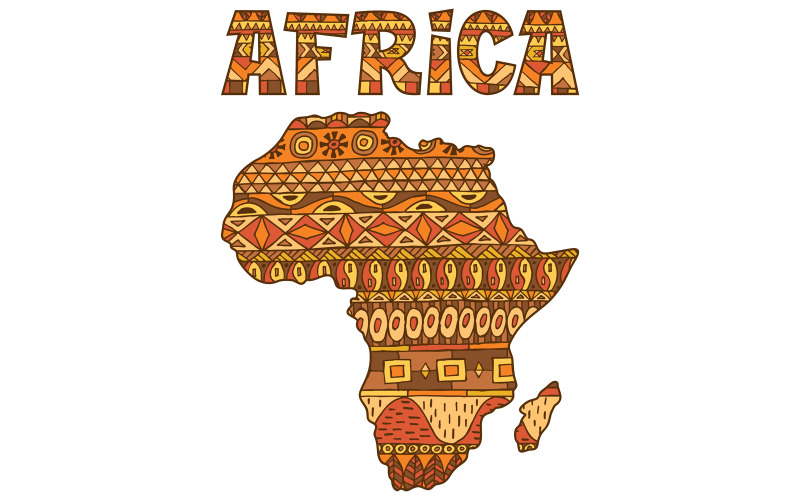 Шаблон карты Африки - Иллюстрация
