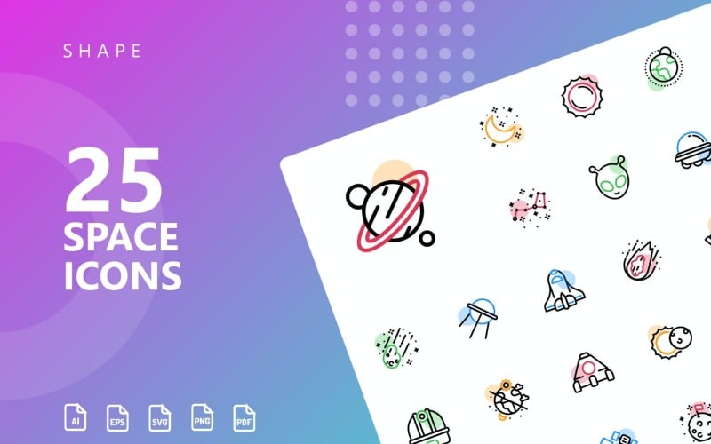 Download Набор иконок "Space Shape Icon Set" / Space Shape Icon Set - Набор иконок на тему science icon,icon set,design,vector,vector set