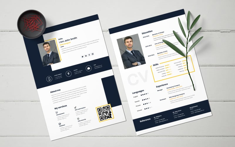 Download Резюме "Unique Resume Template" / Unique Resume Template - Резюме на тему графика resume,company,template,vector,minimalist,business,elegant,page,header,simple,layout,document,creative,job,print,personal,cv,interview,modern,background