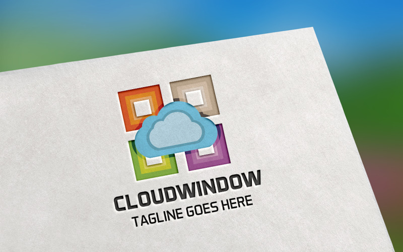 Download Шаблон логотипа "Cloud Window Logo Template" / Cloud Window Logo Template - Шаблон логотипа на тему графика business crest,connect,connection,economy,finance,financial,global,globe,host,hosting,internet,market,marketing,media,online,pay,payment,protect,protection,safe