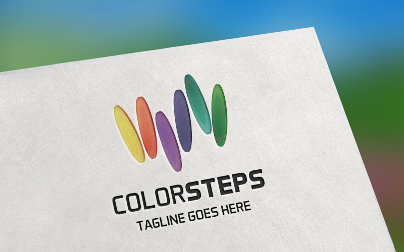 Download Шаблон логотипа "Color Steps Logo Template" / Color Steps Logo Template - Шаблон логотипа на тему графика business crest,connect,connection,economy,finance,financial,global,globe,host,hosting,internet,market,marketing,media,online,share,studio,wave,yield