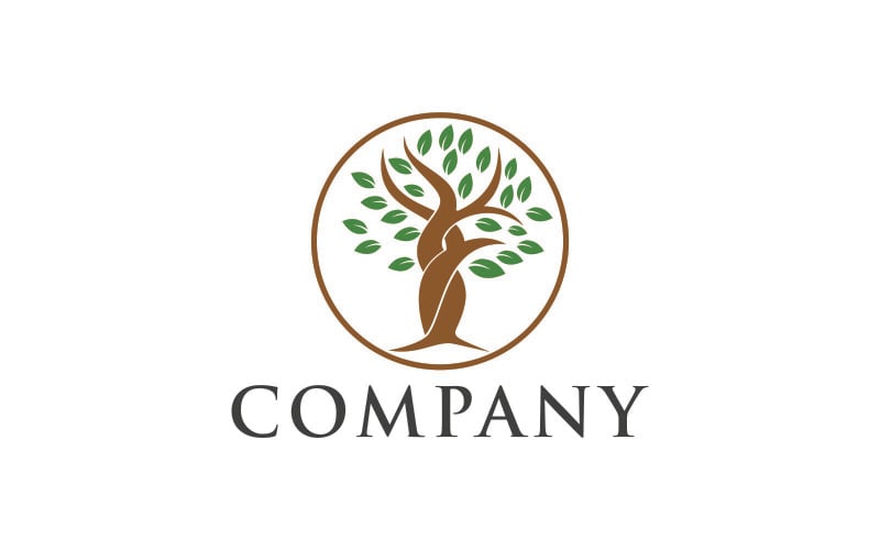 Modèle de logo abstrait d'arbre