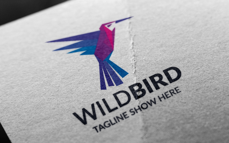 Modelo de logotipo de pássaro selvagem