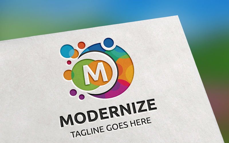 Download Шаблон логотипа "Modernize (Letter M) Logo Template" / Modernize (Letter M) Logo Template - Шаблон логотипа на тему графика business,creative,design,flat,letter,letter m,m letter,m logo,modern,pixel,simple,technology