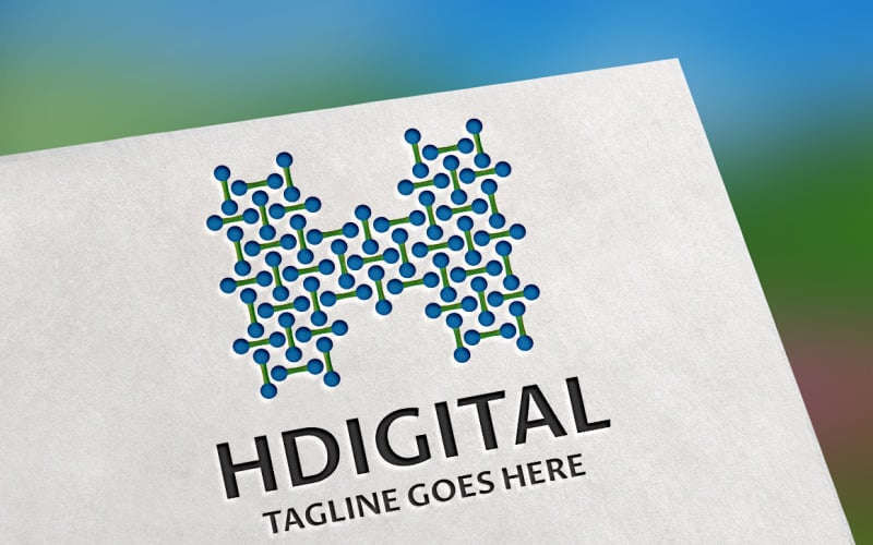 Plantilla de logotipo HDigital (letra H)
