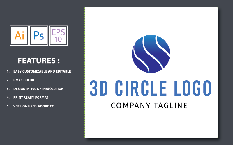Шаблон логотипа дизайн 3D круг