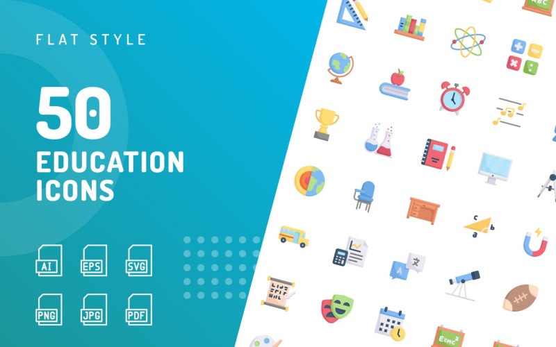 Download Набор иконок "Education Flat Icon Set" / Education Flat Icon Set - Набор иконок на тему science icon,icon set,design,vector,vector set