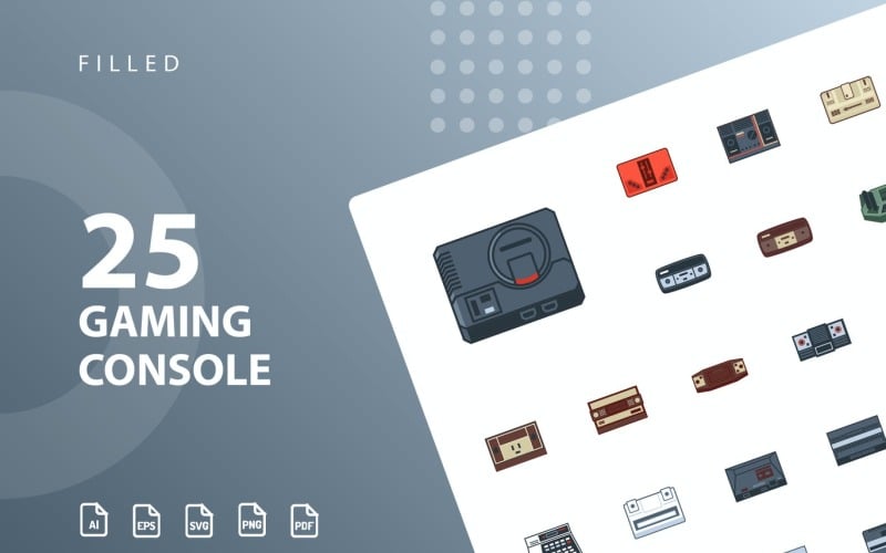 Download Набор иконок "Gaming Console Filled Icon Set" / Gaming Console Filled Icon Set - Набор иконок на тему game icon,icon set,design,vector,vector set