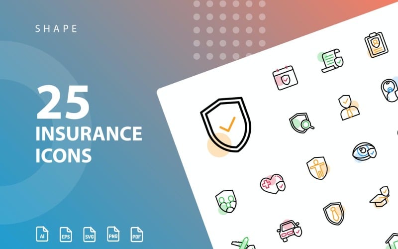 Download Набор иконок "Insurance Shape Icon Set" / Insurance Shape Icon Set - Набор иконок на тему business icon,icon set,design,vector,vector set