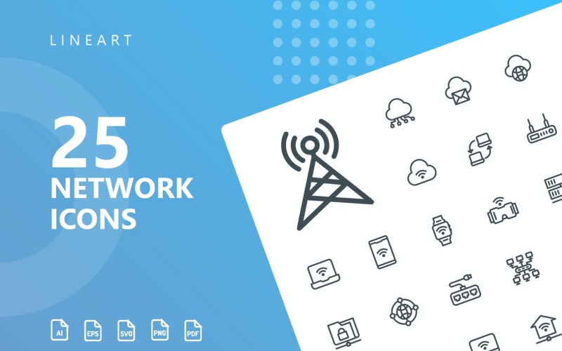 Download Набор иконок "Network Lineart Icon Set" / Network Lineart Icon Set - Набор иконок на тему network icon,icon set,design,vector,vector set
