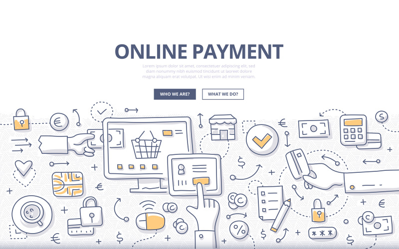 Download Vector "Online Payment Doodle Concept - Vector Image" / Online Payment Doodle Concept - Vector Image - Vector на тему графика hand,mobile,business,finance,e-commerce,commerce,shopping,computer,online,credit card,buy,payment,screen,doodle,banking,concept,internet,purchase,wireless,pay