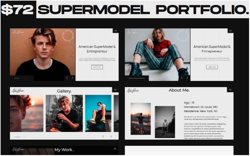 Portfólio de modelos HTML multifuncional por modelo de site WINK