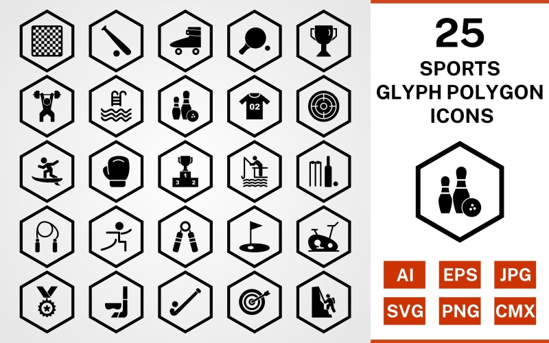 Download Набор иконок "25 Sports And Games Glyph Polygon Icon Set" / 25 Sports And Games Glyph Polygon Icon Set - Набор иконок на тему sports set,file,icon,icons,glyph,vector,sign,symbol,pictogram,polygon,sports,games,chess,goal,yoga,bowling,boxing,bullseye,hockey