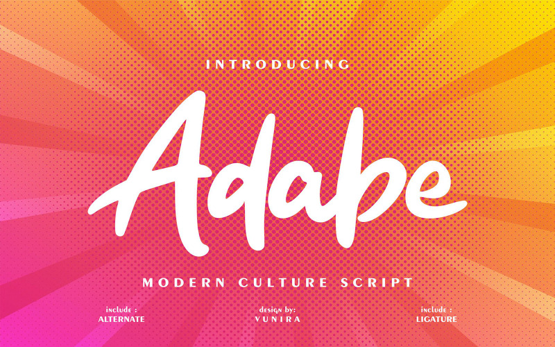 Adabe | Police cursive de la culture moderne