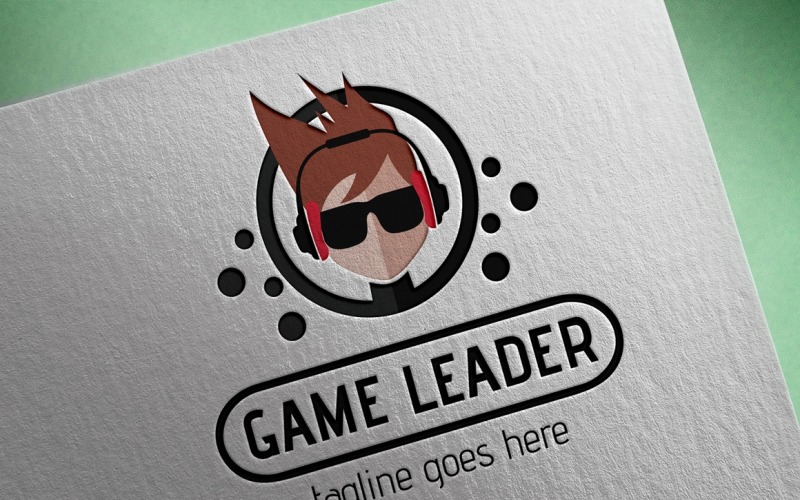 Download Шаблон логотипа "Game Leader Logo Template" / Game Leader Logo Template - Шаблон логотипа на тему графика anime,cartoon,clan,coder,console,cool,creative,ear piece,game,gamer,gamers,games,geek,glasses,guild,headset,laptop,mascot,mobile,nerd
