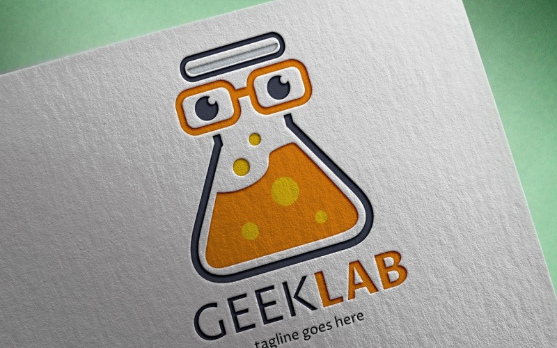 Modello di logo di laboratorio geek
