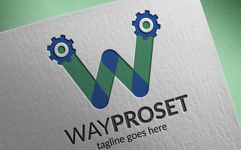Modelo de logotipo da Way Proset (letra W)