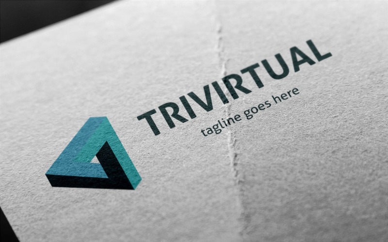 Download Шаблон логотипа "Trivirtual Logo Template" / Trivirtual Logo Template - Шаблон логотипа на тему графика 3d logo,agency,brand,construction,corporation,letter t,media,professional,solid,strong,strong brand,t logo,web,virtual