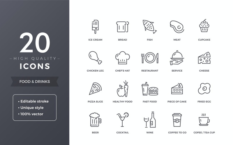Voedsel Icon Set