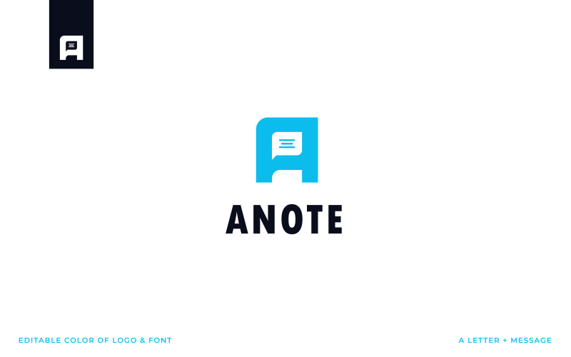 Download Шаблон логотипа "Anote ( Letter A + Message) Logo Template" / Anote ( Letter A + Message) Logo Template - Шаблон логотипа на тему графика letter a,message logo,a letter logo,combination logo,business,vector,icon,logo,design,letter,symbol,message,concept,creative,app,template,abstract,chat,company,identity