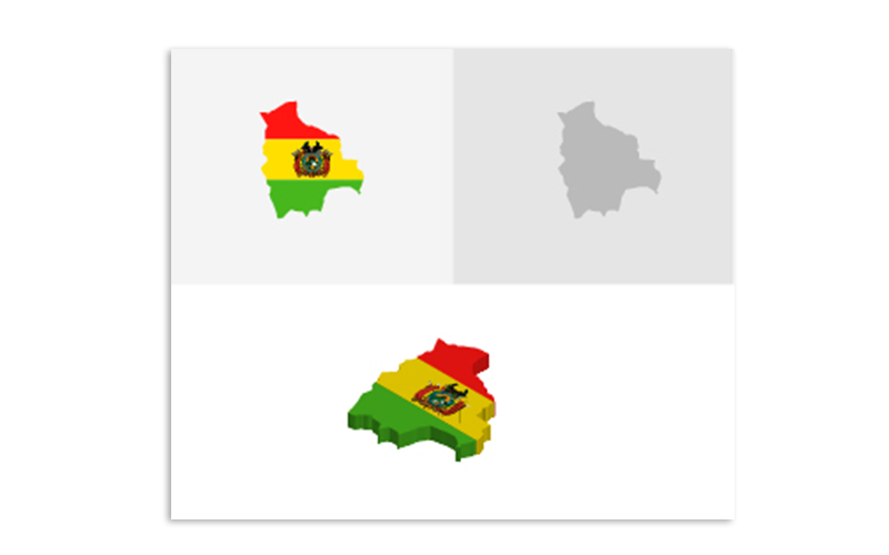 3D und flache Bolivien-Karte - Vektorbild