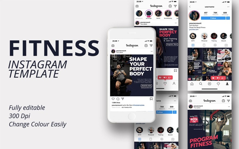 Fitness Intagram Stories Template for Social Media