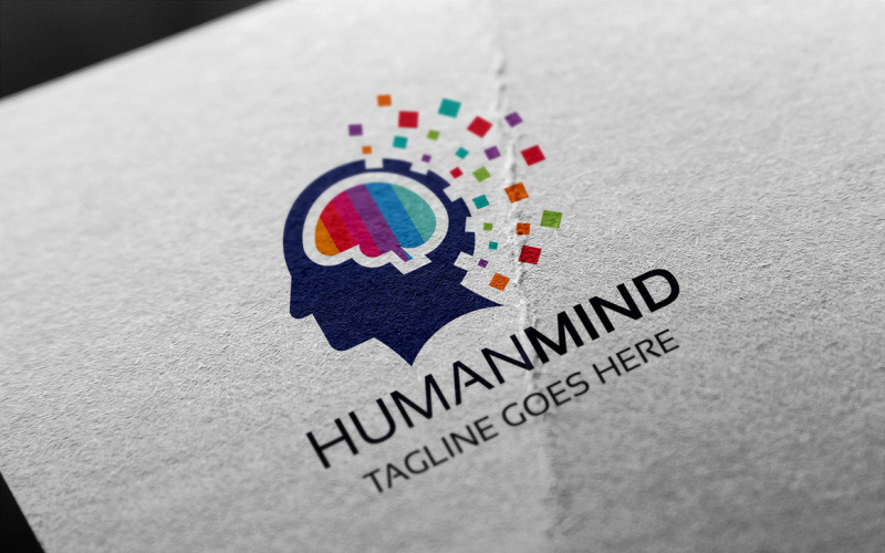 Download Шаблон логотипа "Human Mind Logo Template" / Human Mind Logo Template - Шаблон логотипа на тему графика blue,brain,brand,code,colorful,creation,creative,digital,firm,human,human brain,idea,identity,innovation,market,modern clean,polygon,programs,smart,software