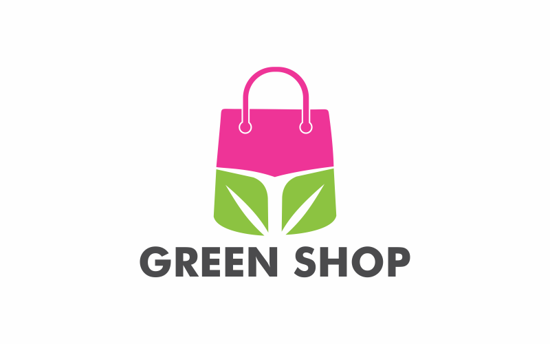 Modèle de logo abstrait de boutique verte