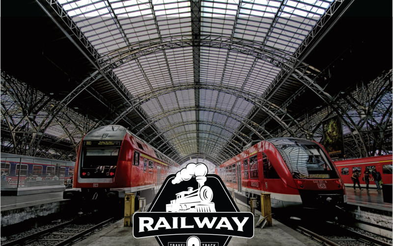 Download Шаблон логотипа "Railway Vintage Logo Template" / Railway Vintage Logo Template - Шаблон логотипа на тему графика railway,logo,template,design,icon,speed,vector,retro,vintage,train,trainspotter,travel,outdoor,trainphotography,station,locomotive