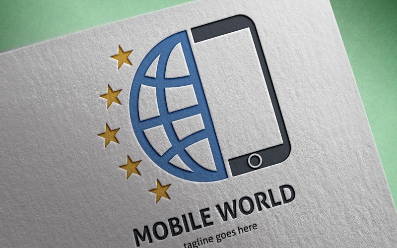 Шаблон логотипу мобільного світу