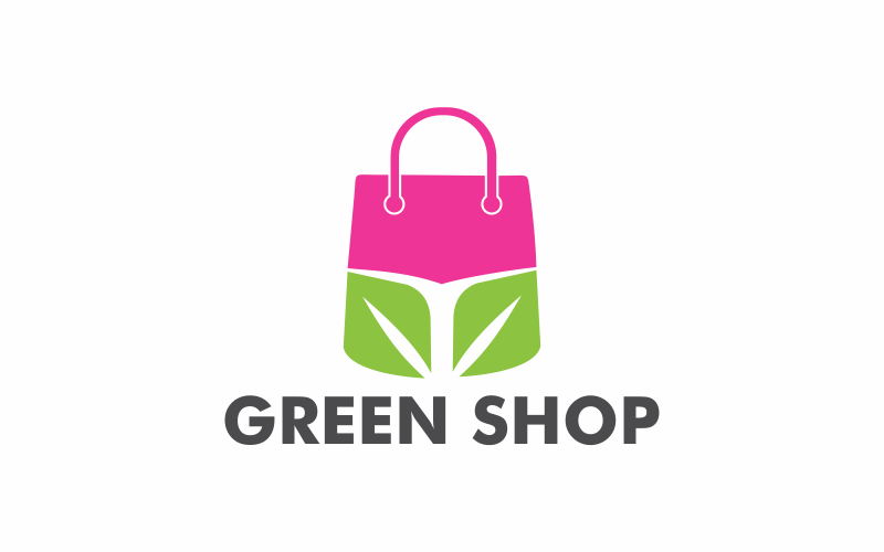 Zielony sklep abstrac Logo szablon