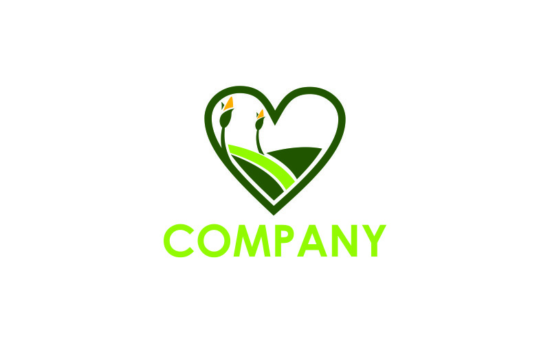 Download Шаблон логотипа "Agriculture love Logo Template" / Agriculture love Logo Template - Шаблон логотипа на тему графика agriculture,love,nature,concept,green,organic,heart,farm,gardening,people,tree,field,outdoors,seed,food,wheat,design,shape,garden,earth