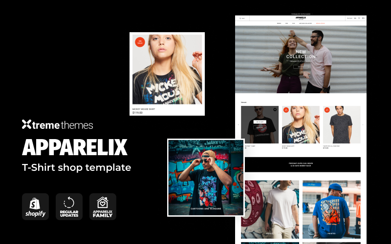 Apparelix T恤商店模板Shopify主题