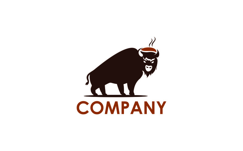 Download Шаблон логотипа "Coffee bison Logo Template" / Coffee bison Logo Template - Шаблон логотипа на тему графика bison,coffee,illustration,bull,buffalo,vector,graphic,food,collection,cute,tour,travel,culture,symbol,character,happy,zoo,black,flat,cafe