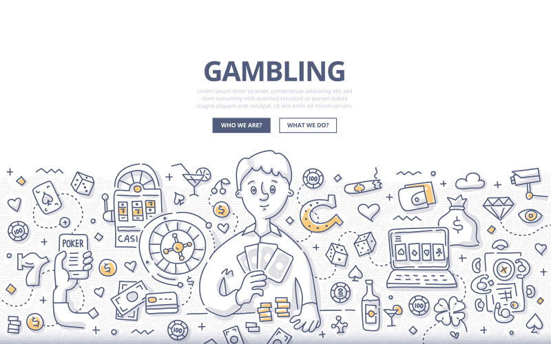 Download Vector "Gambling Doodle Concept - Vector Image" / Gambling Doodle Concept - Vector Image - Vector на тему графика vector,entertainment,player,online,game,money,ace,casino,card,play,doodle,lucky,poker,concept,luck,leisure,risk,chip,gambling,gambler