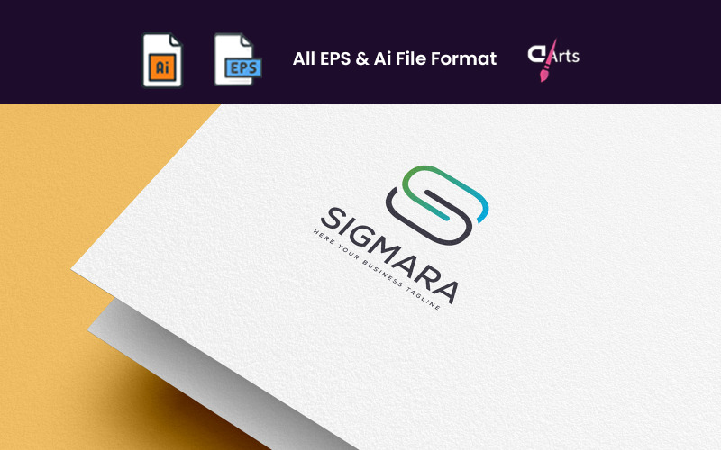 Modèle de logo de lettre SIGMARA S