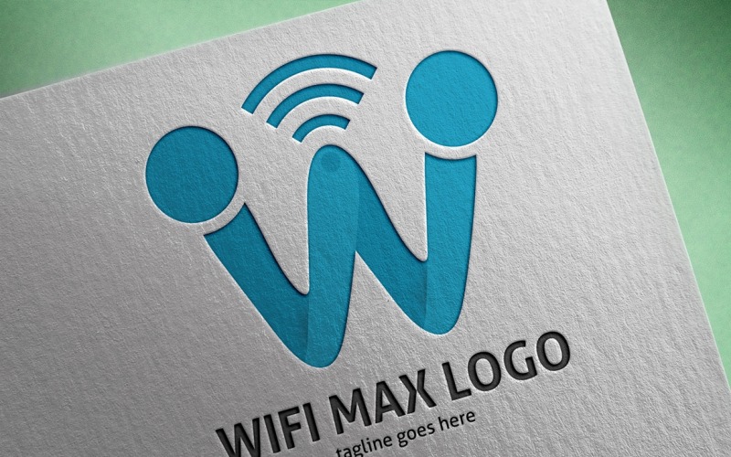 Modello di logo Wifi Max (lettera W)