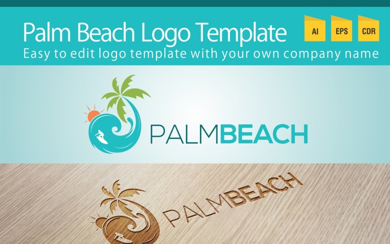 Download Шаблон логотипа "Palm Beach Logo Template" / Palm Beach Logo Template - Шаблон логотипа на тему графика corporate,business,identity,company,decorative,elegant,logo,textbase,brand,branding,clean,creative,digital,logotype,minimal,modern,administrative,communication,consulting,box