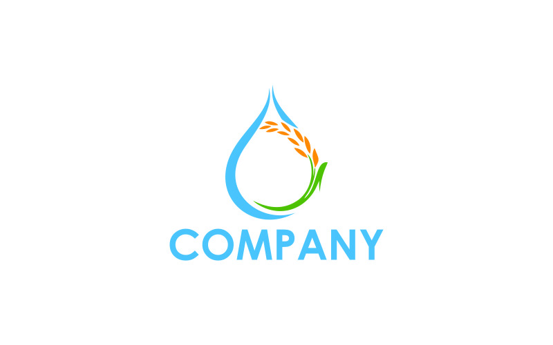 Download Шаблон логотипа "Rice drops Logo Template" / Rice drops Logo Template - Шаблон логотипа на тему графика drop,food,rice,healthy,organic,grain,natural,nature,nutrition,agriculture,brown,farm,rain,paddy,crop,rice field,meadow,bright,green,water