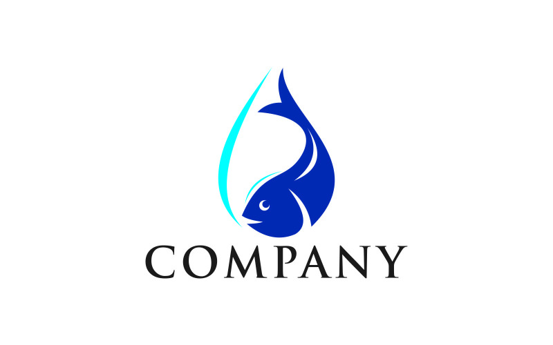 Шаблон логотипа рыба вода