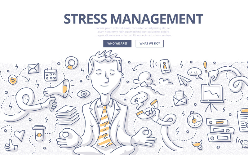 Download Vector "Stress Management Doodle Concept - Vector Image" / Stress Management Doodle Concept - Vector Image - Vector на тему графика vector,management,business,manager,yoga,work,control,office,relaxation,doodle,concept,career,businessman,workplace,concentration,employee,multitasking,disruption,pressure,stress