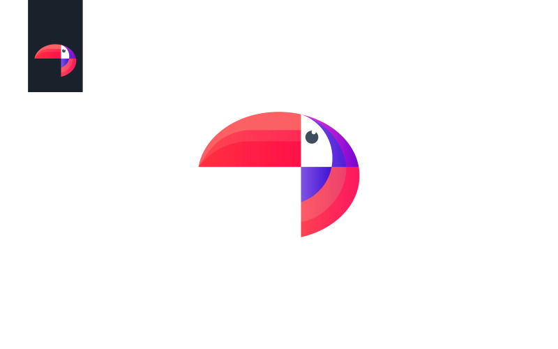 Download Шаблон логотипа "Toco Toucan Gradient Logo Template" / Toco Toucan Gradient Logo Template - Шаблон логотипа на тему графика cartoon,bird,tropical,animal,toco toucan logo,colorful logo,toucanlogo,cute,head,toucan bird,blue,parrot,print,logo,toucan logo,funny,tucan,bird logo,adorable,wing