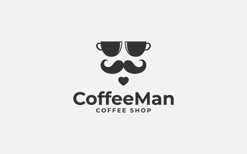 Kaffe med kaffekopplogotypmall