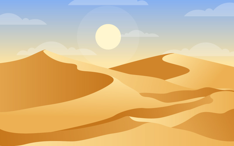 Ogromna pustynia Hill Mountain Arabian Horizon - ilustracja