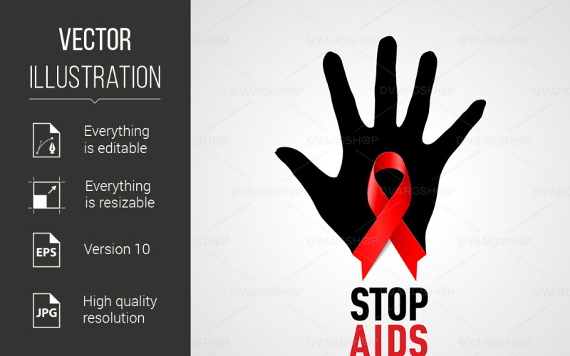 Stop AIDS Sign - Vector Afbeelding