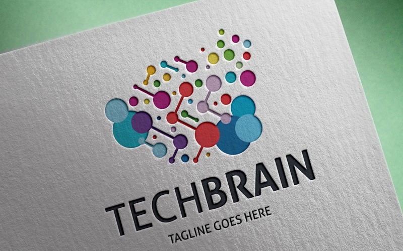 Teknik Beyin Logo Şablonu