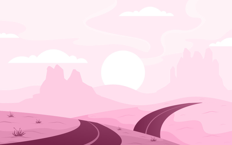 Download Иллюстрация "Vast Western American Desert - Illustration" / Vast Western American Desert - Illustration - Иллюстрация на тему графика day,desert,rock,hill,mountain,cactus,horizon,landscape,illustration,western,cowboy,vector,background,texas,mexican,arizona,american,west,wild,cartoon